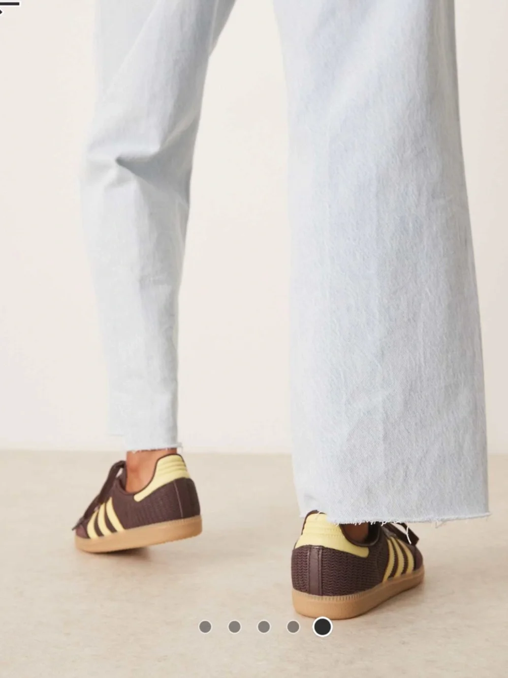 Women's Adidas Samba OG - Shadow Brown/Powder Yellow size 9 - Picture 5 of 14